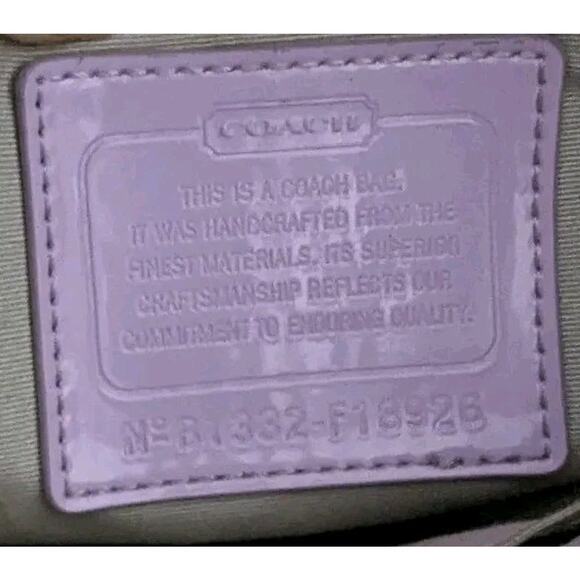 Coach Peyton Signature Crossbody F18926 Khaki Lavender Canvas Bag - Picture 3 of 13